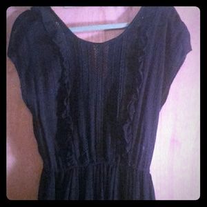 Black, ruffle and laced dress